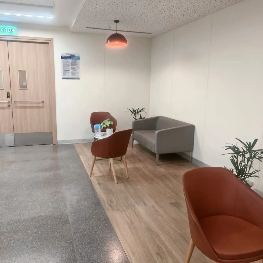 Patient waiting area at the hospital